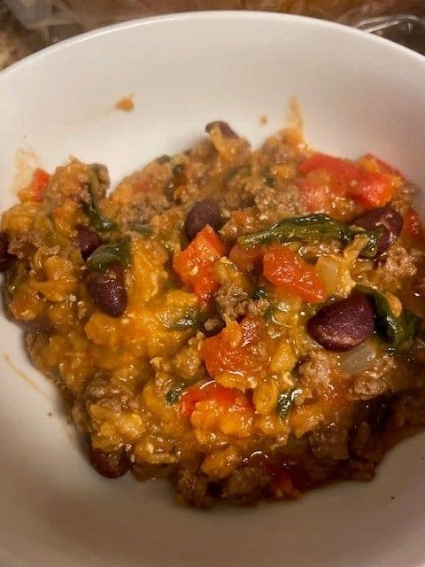 Lentils added to chili packs a high fiber punch.